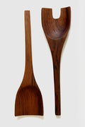 .002 Vintage MCM Wooden Serving Set (2)