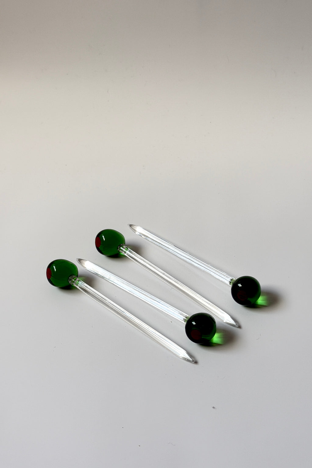 .018 Vintage Olive Swizzle Sticks Set (4)