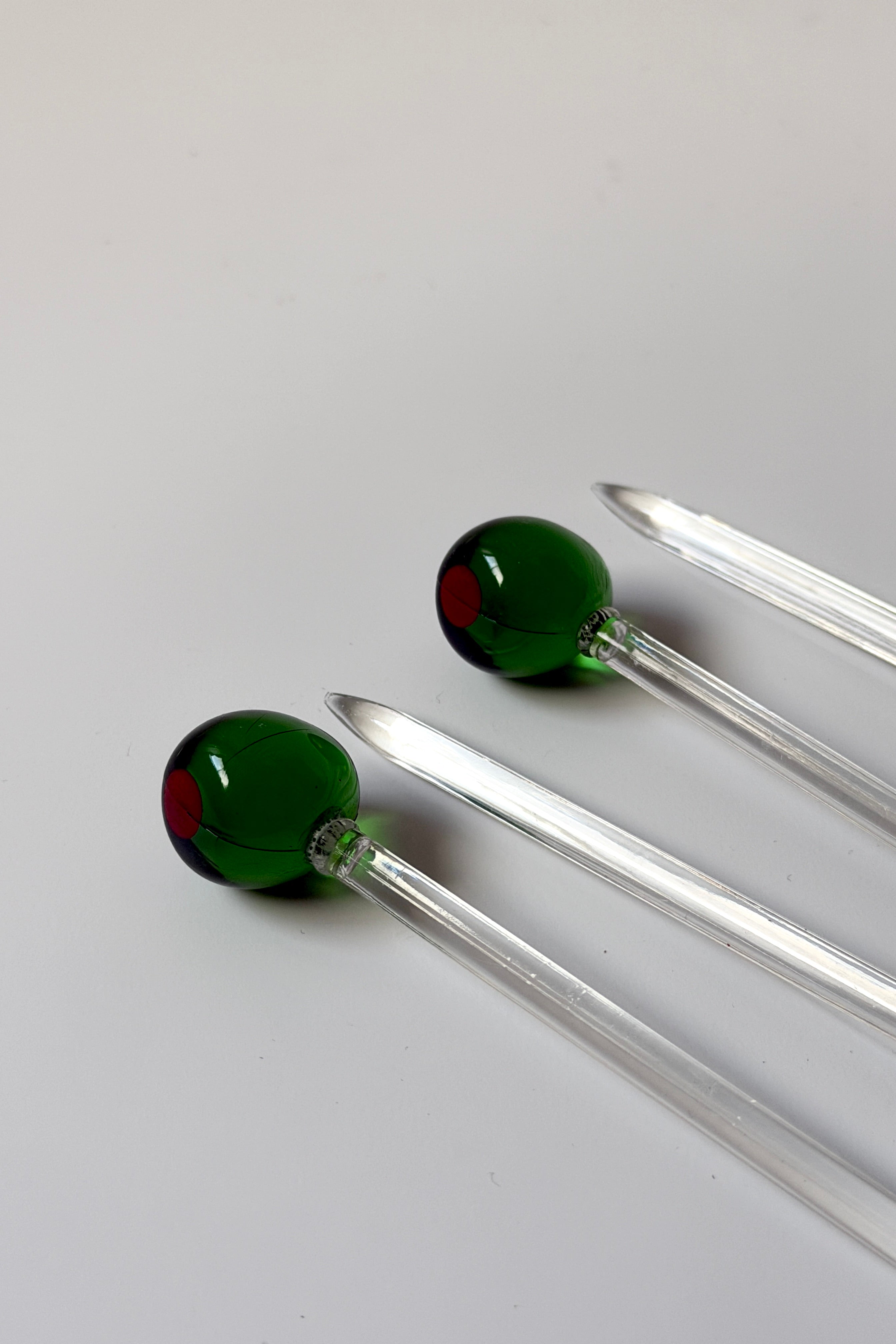 .018 Vintage Olive Swizzle Sticks Set (4)