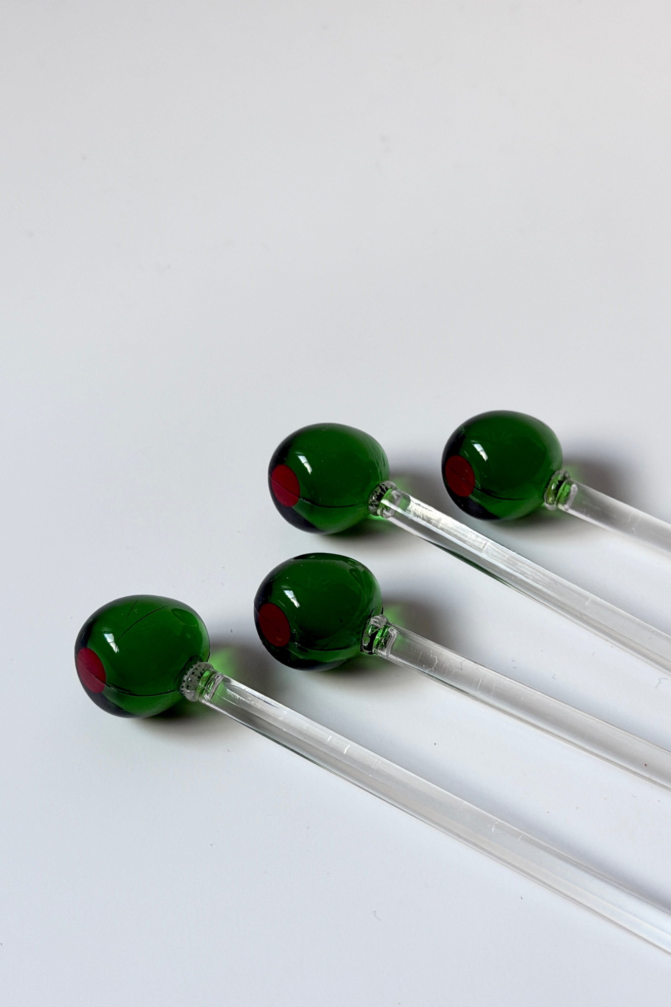 .018 Vintage Olive Swizzle Sticks Set (4)
